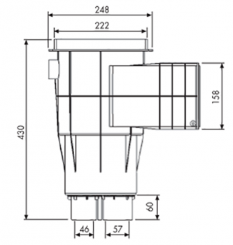 ABS 17.5 Skimmer 270mm Einbauskimmer Stahlwand- und Folienbecken