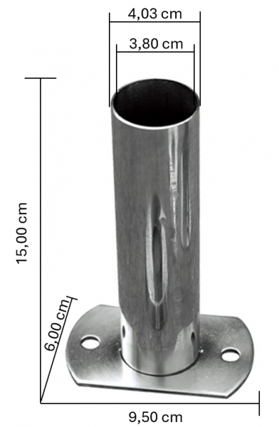 Leiterendstücke Flanschbefestigung V2A